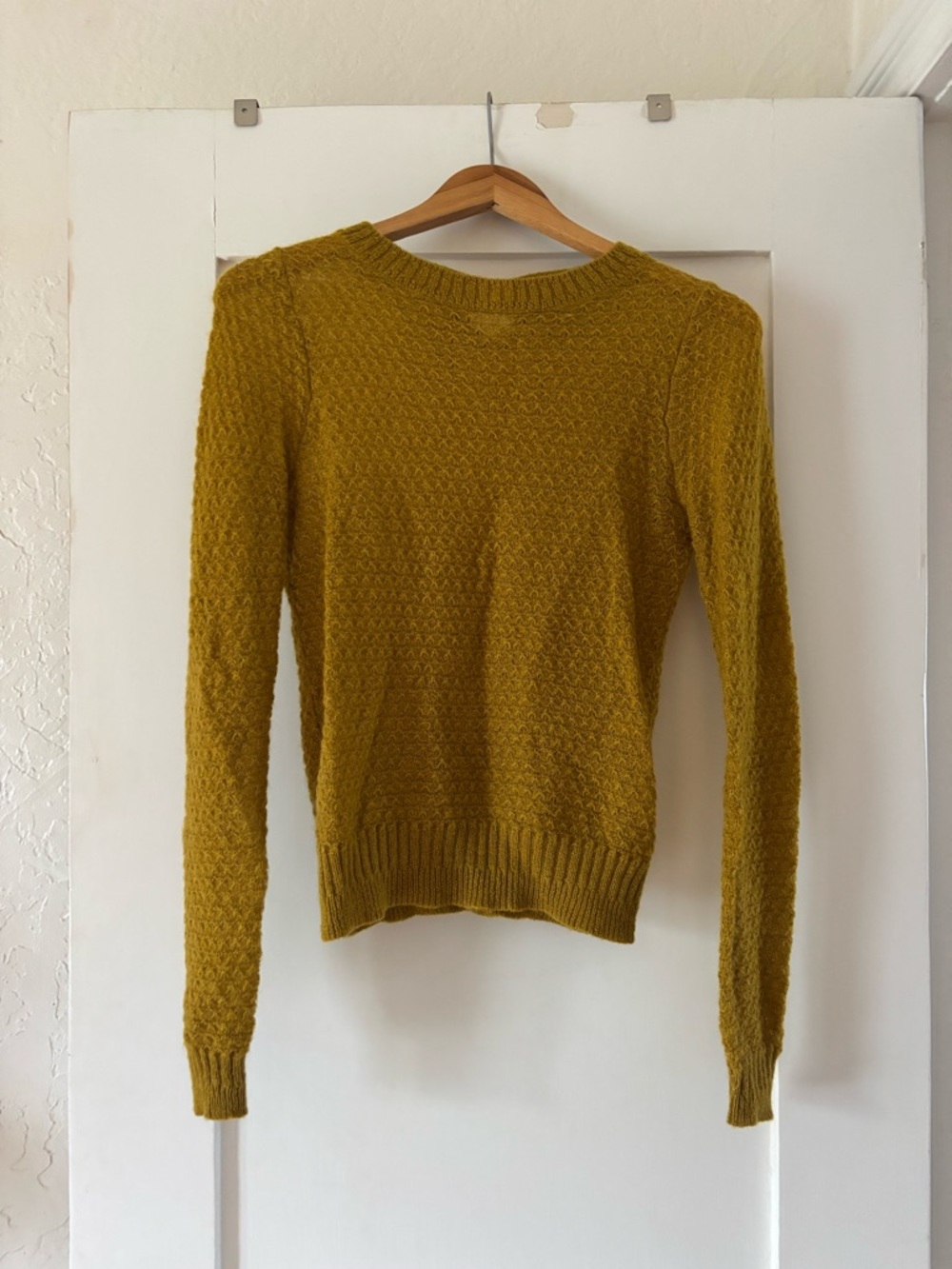 Orla Kiely Textured Crew Neck Sweater in Mustard